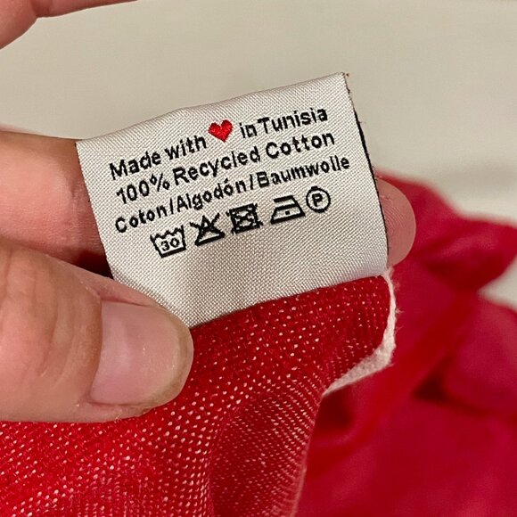 By Foutas Edmiston Red Rectangle Scarf Fringe Trim Lightweight Wrap Shawl - Picture 3 of 6